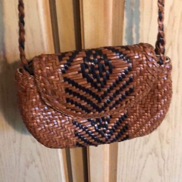 De vecchi leather woven vintage handbag - Picture 2 of 8